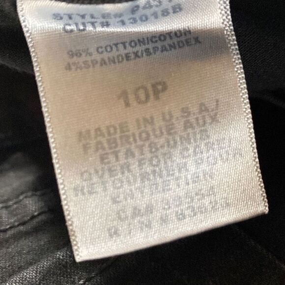 NYDJ Marilyn Straight Stretch‎ High-Rise Jeans Tummy Ab Technology Black 10P - Picture 11 of 12